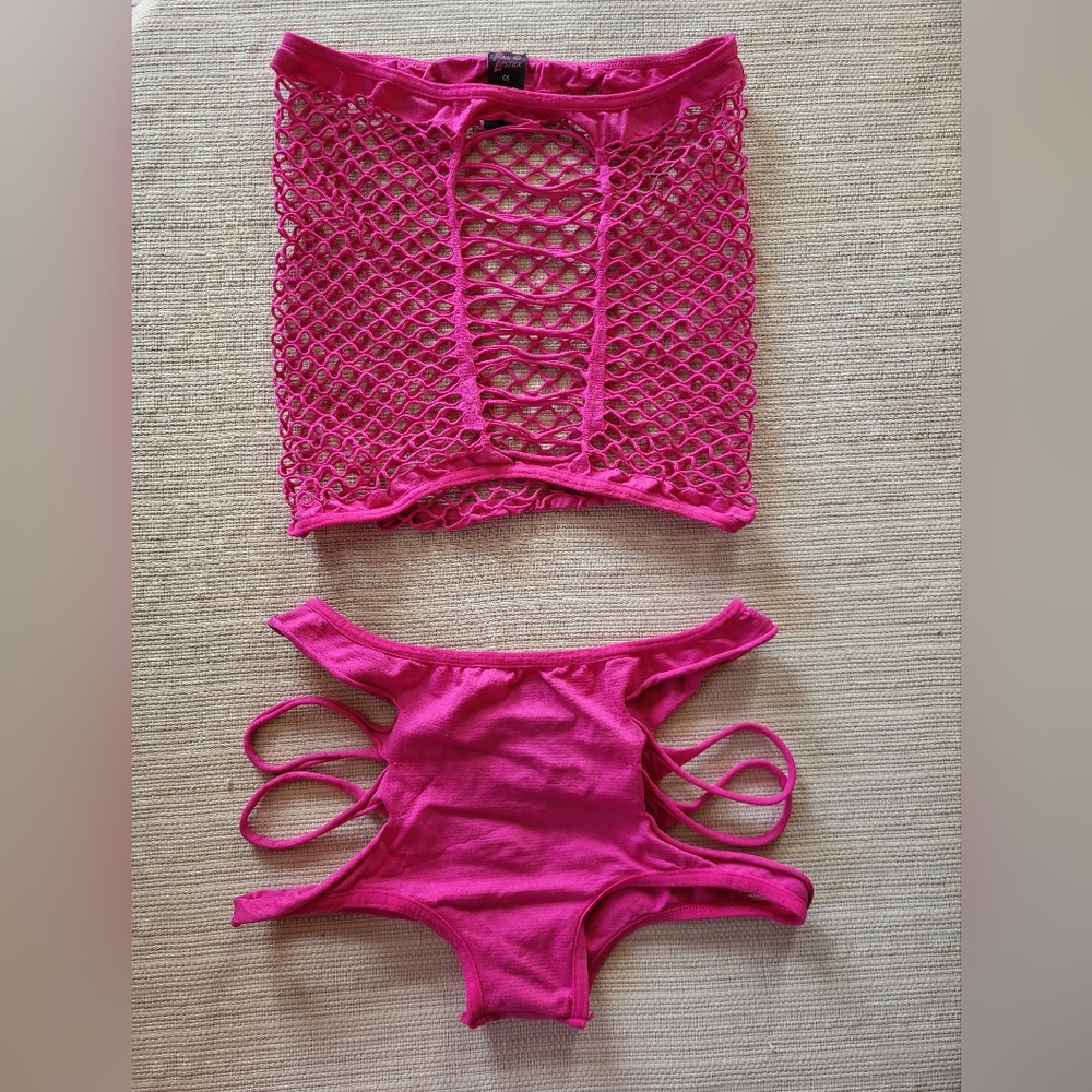 Dance Outfit / Lingerie by Pink Lipstick (Size: OS, Color: Hot Pink)